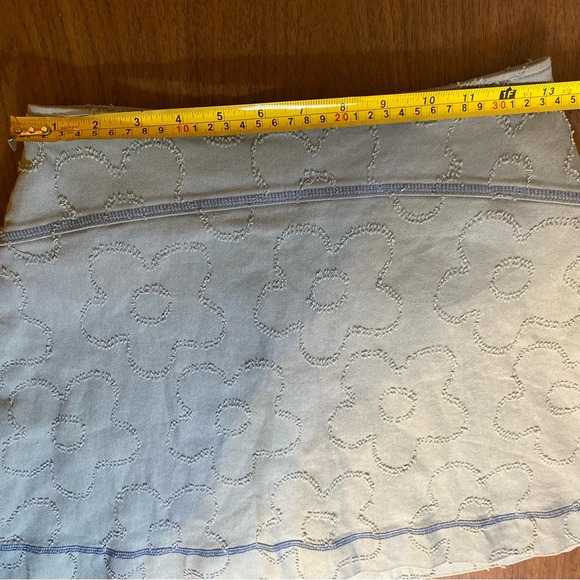 Urban Outfitters Floral Distressed Mini Skirt Light Blue Women’s Small Zippered - Picture 8 of 9